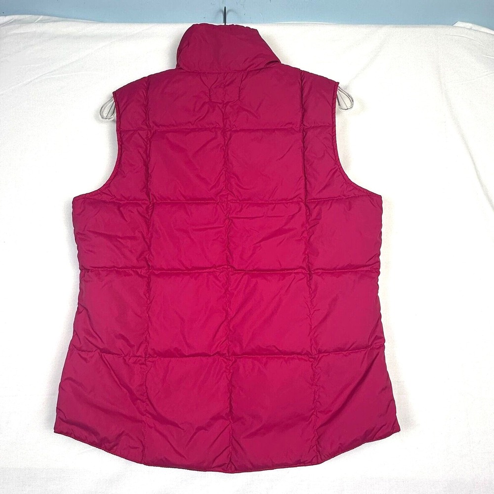 Land's End Women's Sz S 6-8 Down Puffer Vest Hot Pink Nylon Quilted Snap Warm - Picture 8 of 8